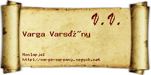 Varga Varsány névjegykártya